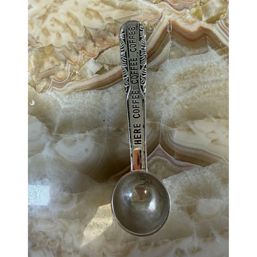 Mud Pie Silver Coffee Scoop Spoon Bag Clip Here Coffee Coffee Coffee 7in